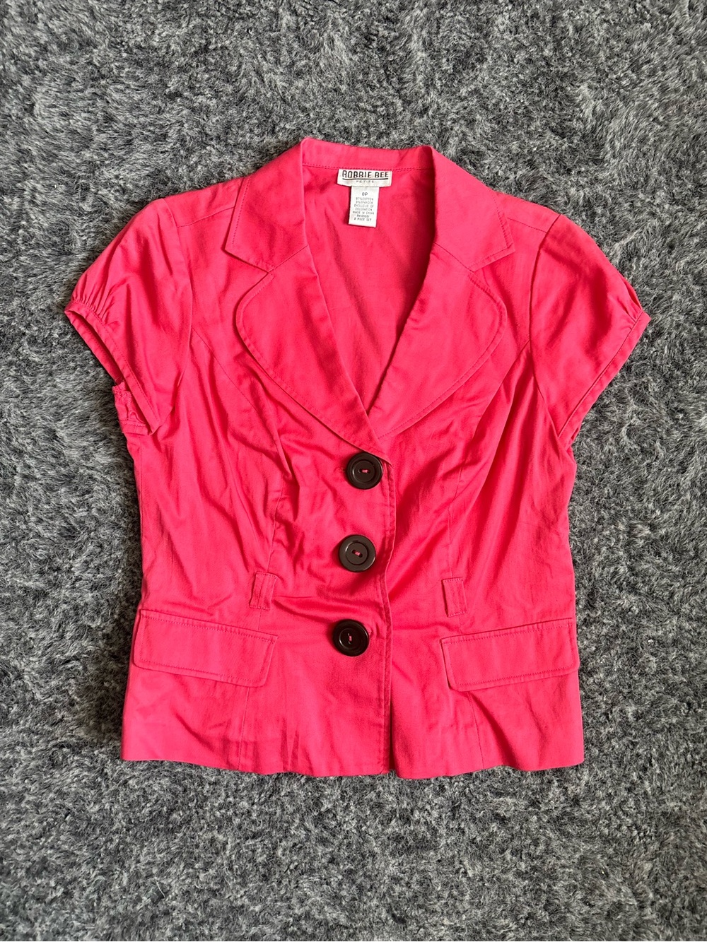 Robbie Bee Bright Coral Pink Short Sleeve blouse